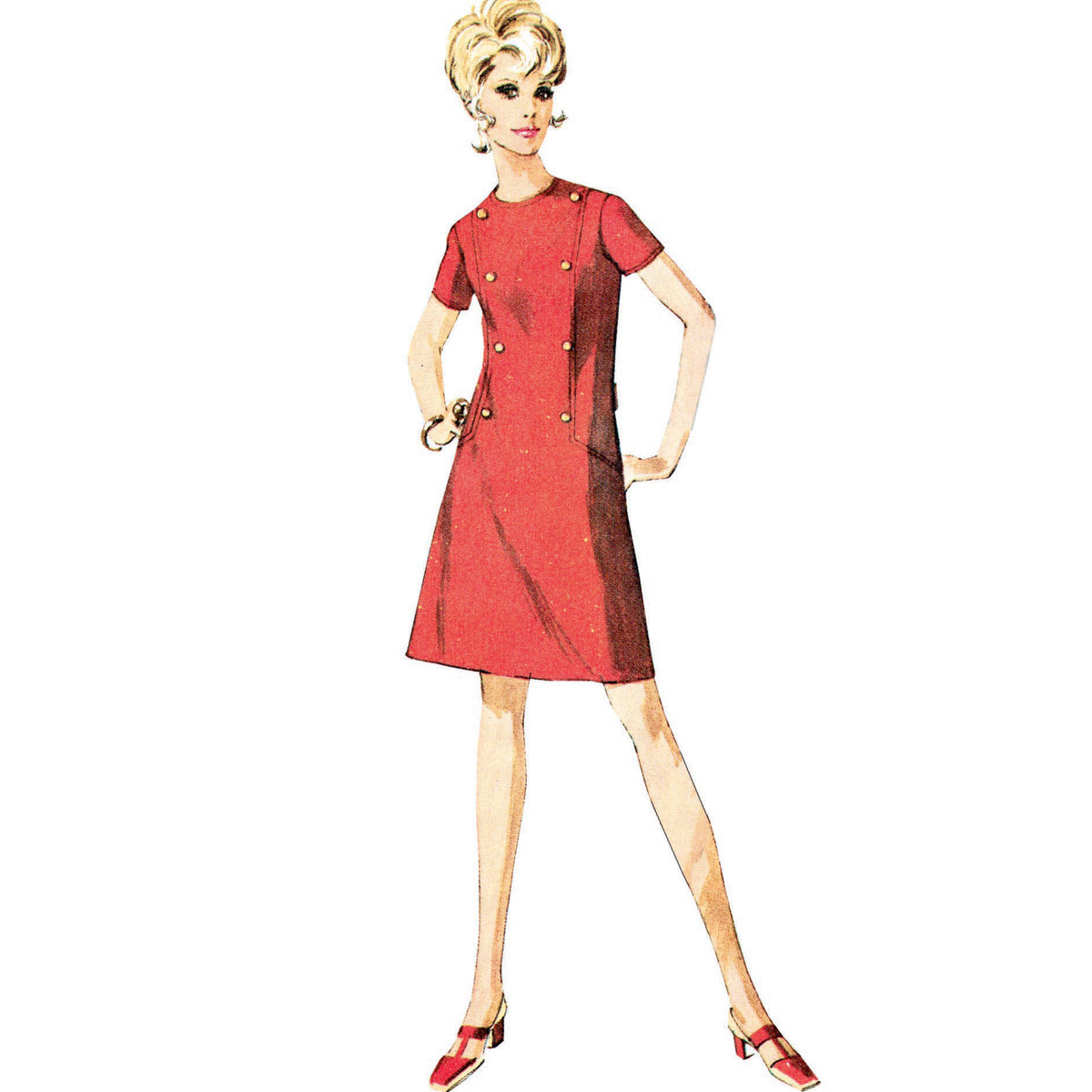 Simplicity S9371 sewing pattern envelope showing women's collared dresses with belt