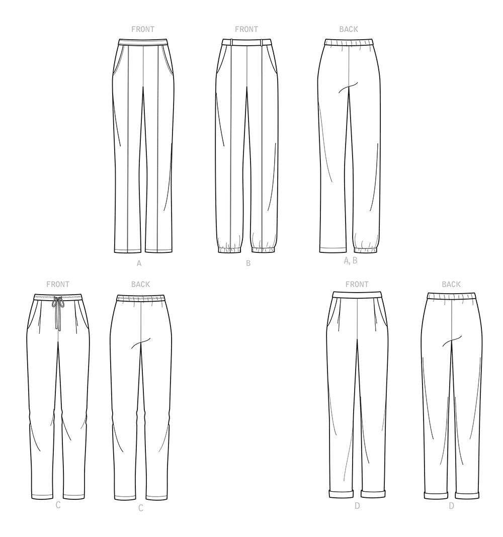 Simplicity S9376 sewing pattern envelope showing women's skirts and trousers