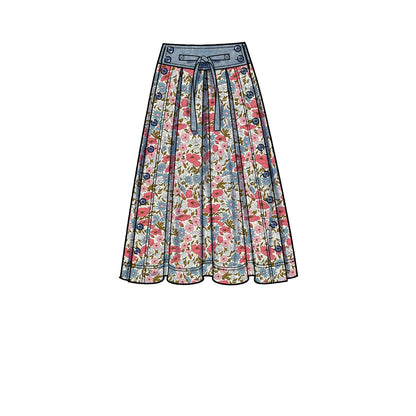 Simplicity S9377 sewing pattern envelope showing women's pleated skirts and trousers