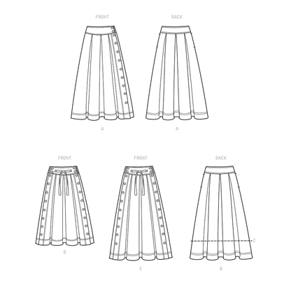 Simplicity S9377 sewing pattern envelope showing women's pleated skirts and trousers