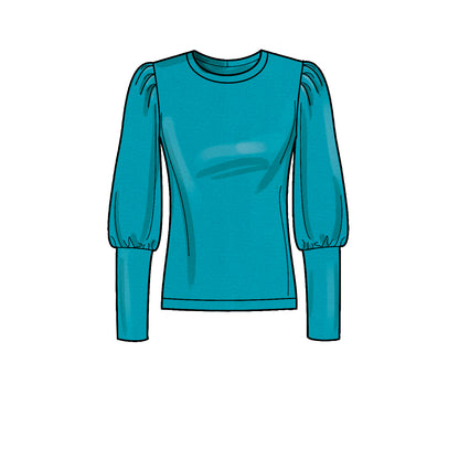 Simplicity S9385 sewing pattern envelope showing women's knit tops