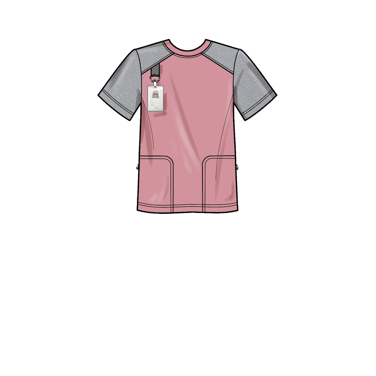 Simplicity S9387 sewing pattern envelope showing unisex scrub tops and trousers