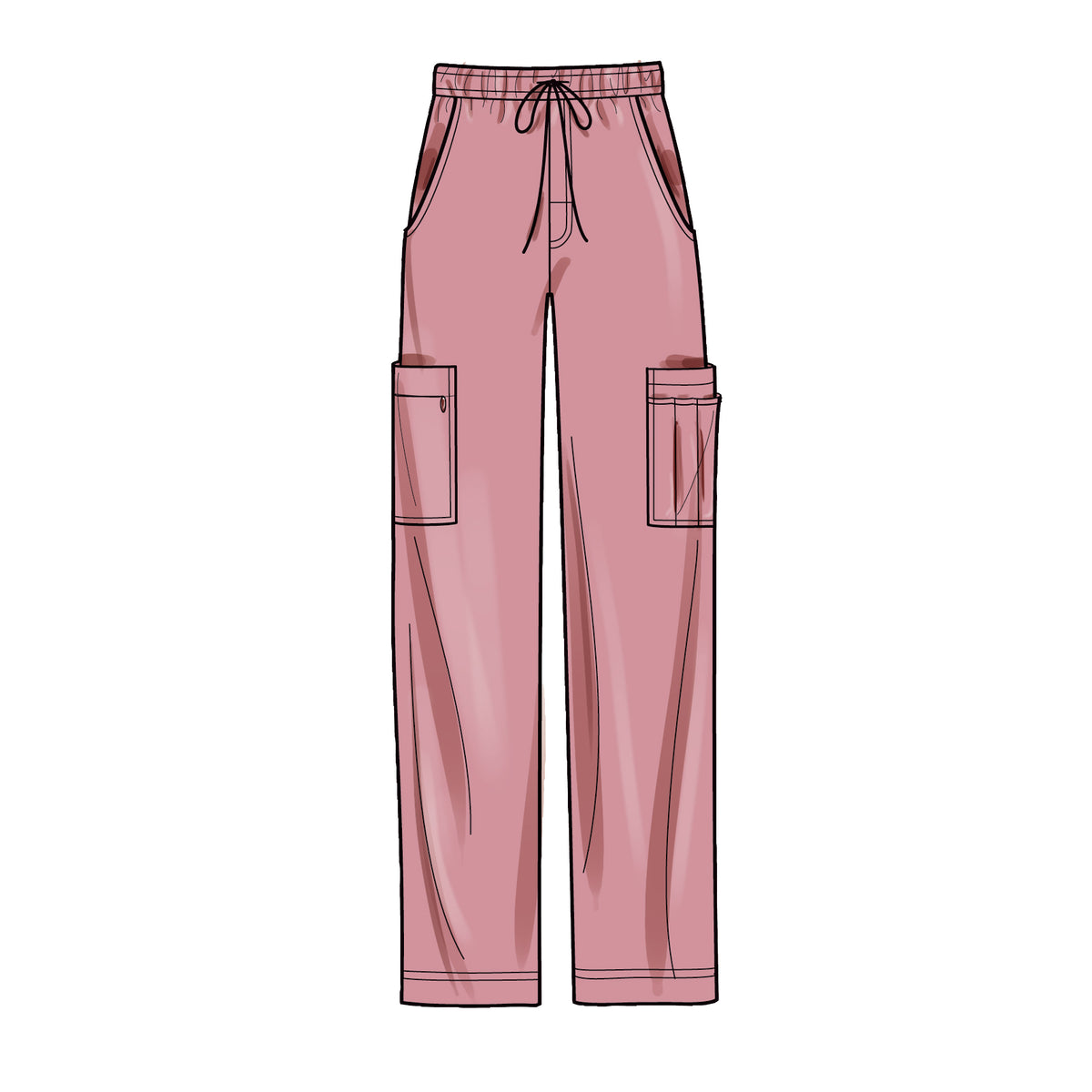 Simplicity S9387 sewing pattern envelope showing unisex scrub tops and trousers