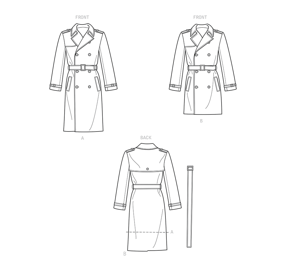 Simplicity S9389 sewing pattern envelope showing men's belted jackets