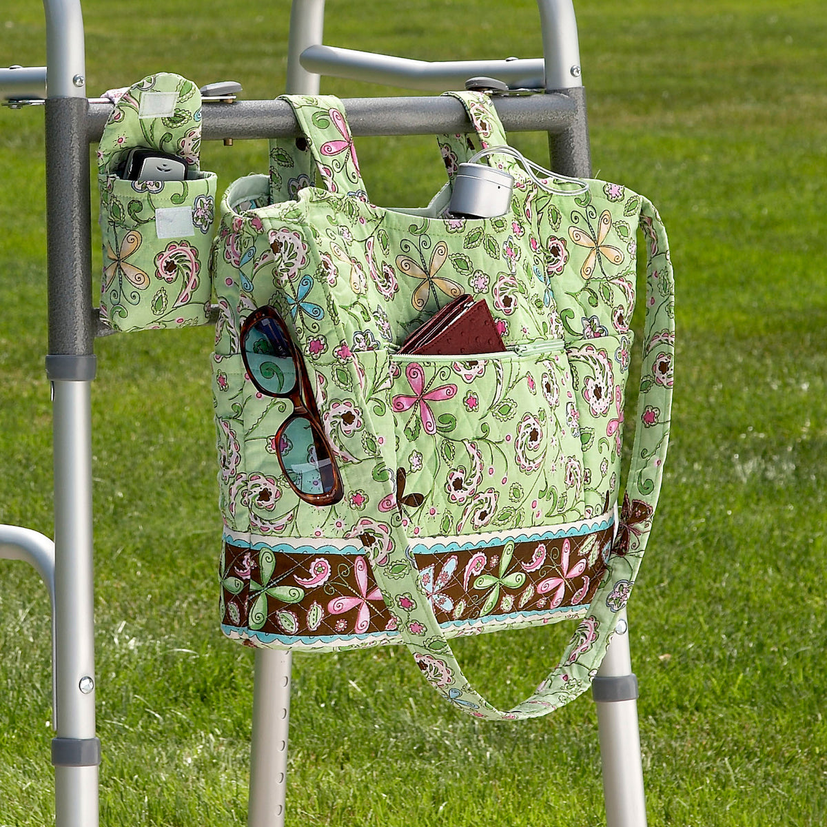 Simplicity S9400 sewing pattern envelope showing bags and organisers fitted to mobility walkers