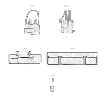 Simplicity S9400 sewing pattern envelope showing bags and organisers fitted to mobility walkers