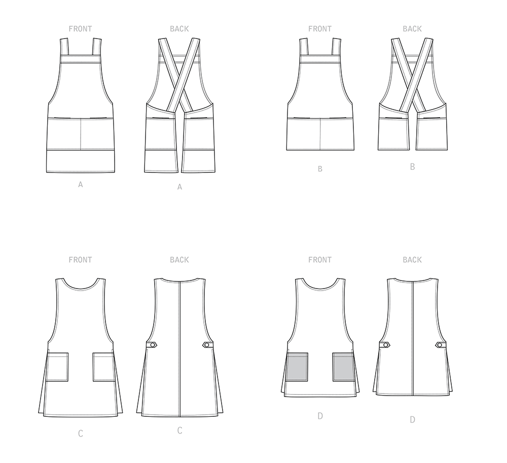 Simplicity S9409 sewing pattern envelope showing aprons
