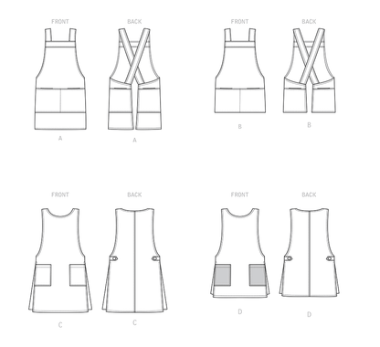 Simplicity S9409 sewing pattern envelope showing aprons
