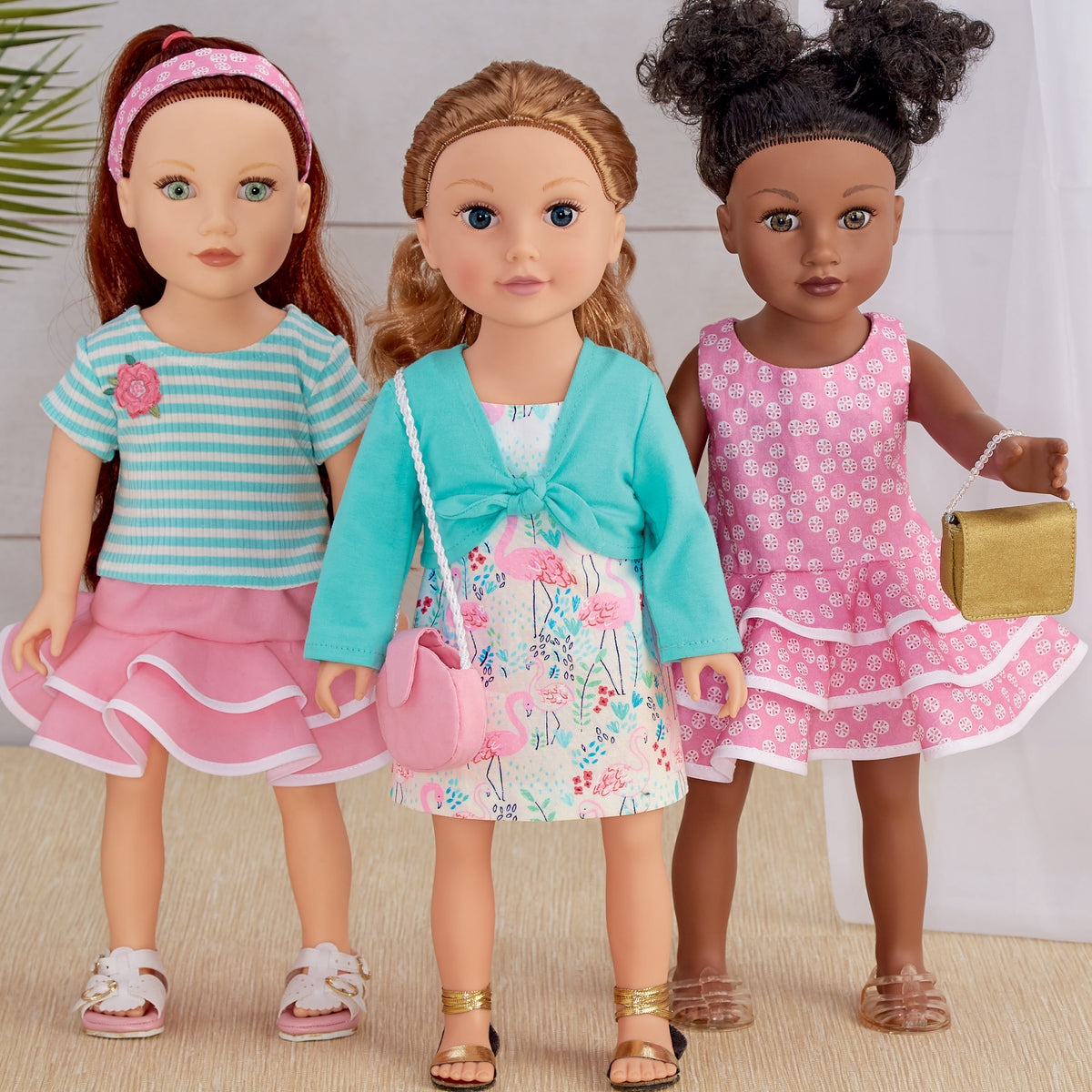 Simplicity S9422 sewing pattern envelope showing doll clothes