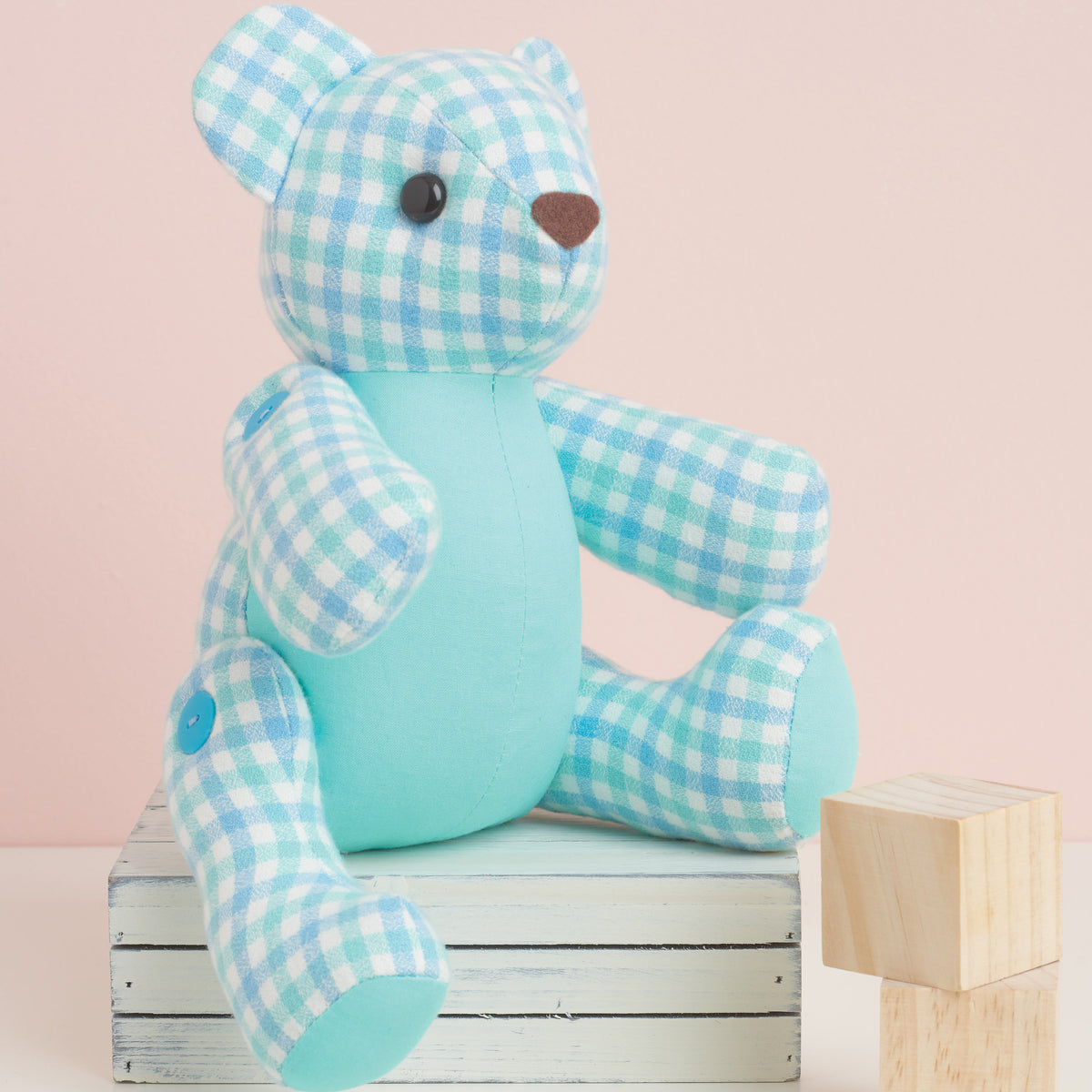 Simplicity S9441 sewing pattern envelope showing button jointed plush animals