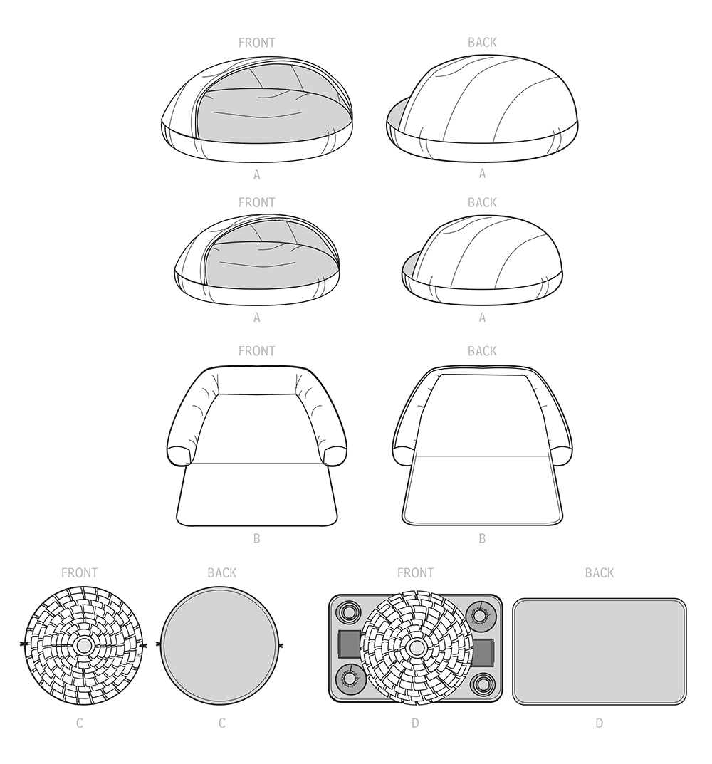 Simplicity S9445 sewing pattern envelope showing pet beds