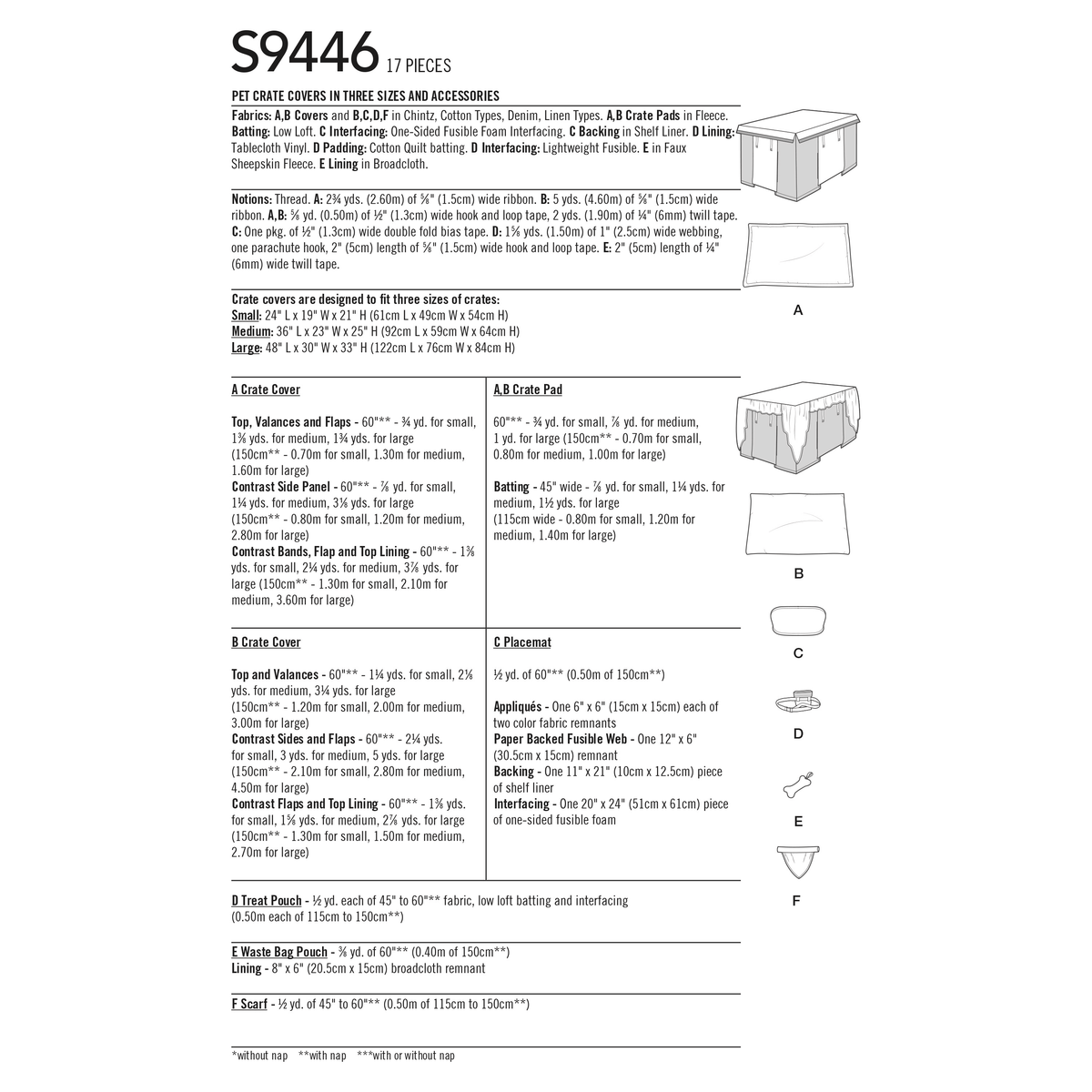 Simplicity S9446 sewing pattern envelope showing padded crate beds