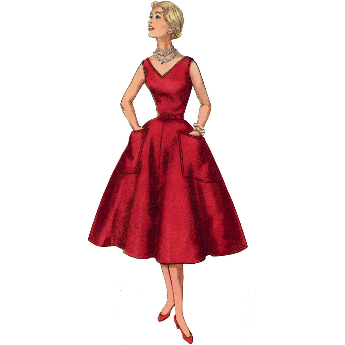 Simplicity S9449 sewing pattern envelope showing women's dress