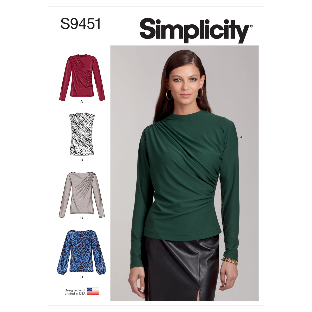 Simplicity S9451 sewing pattern envelope showing women's top and waistcoat