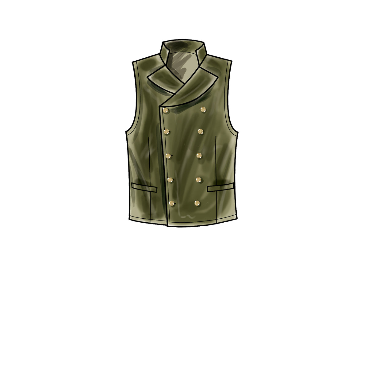 Simplicity S9457 sewing pattern envelope showing men's top and waistcoat