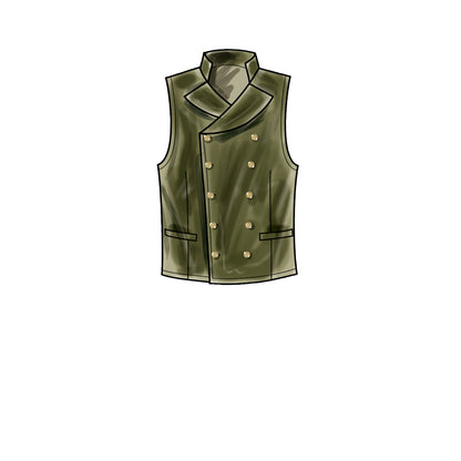 Simplicity S9457 sewing pattern envelope showing men's top and waistcoat