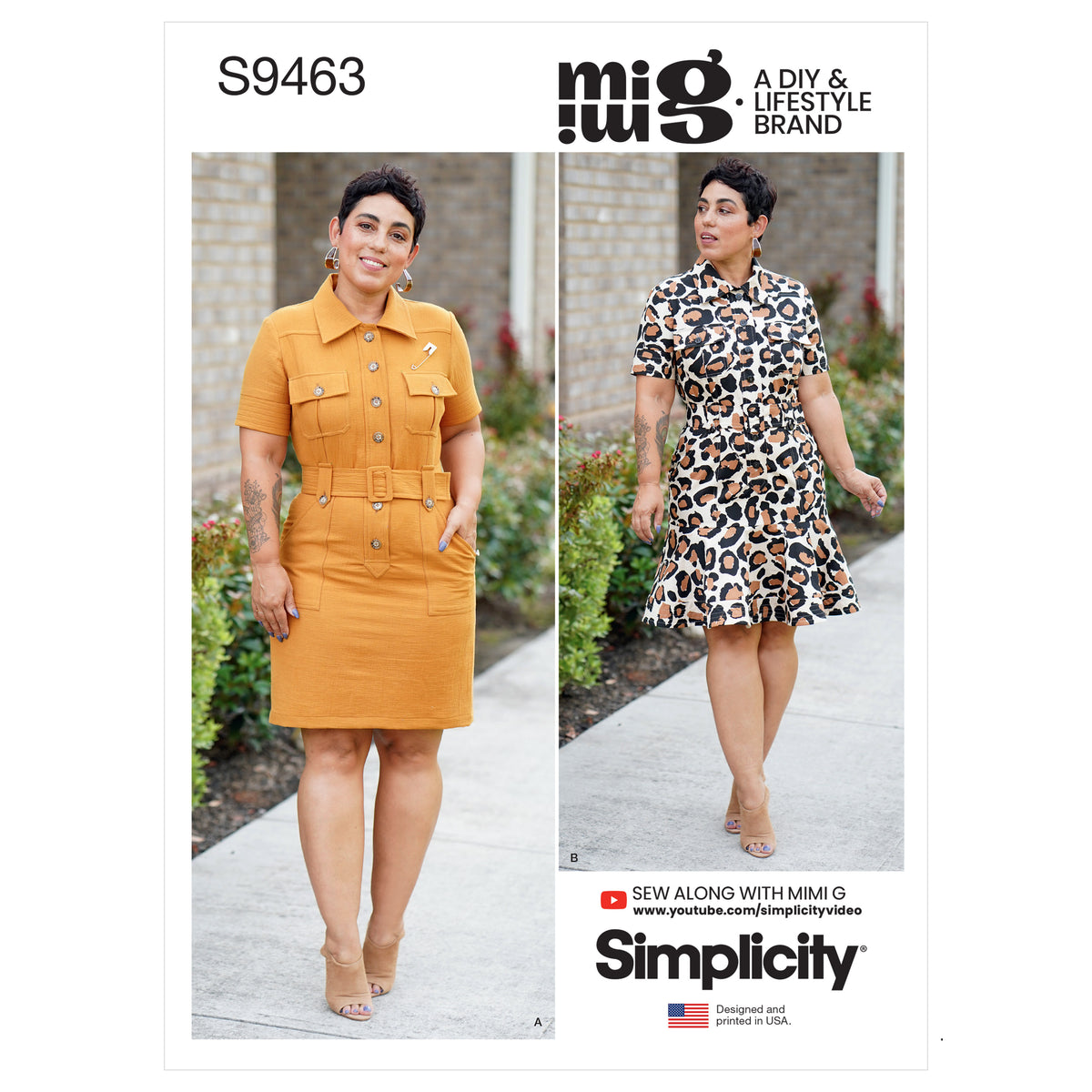 Simplicity S9463 sewing pattern envelope showing women's dress