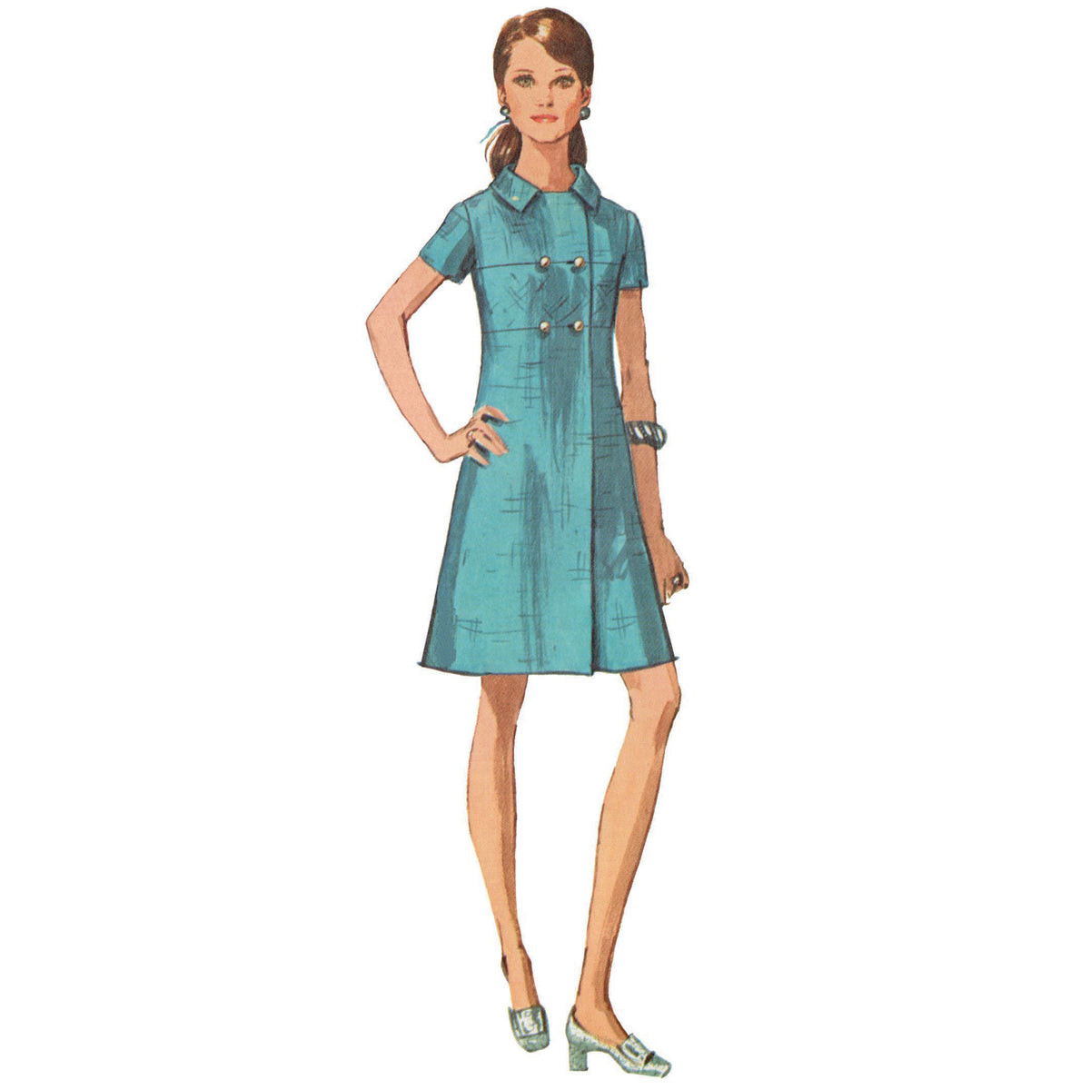 Simplicity S9466 sewing pattern envelope showing dress