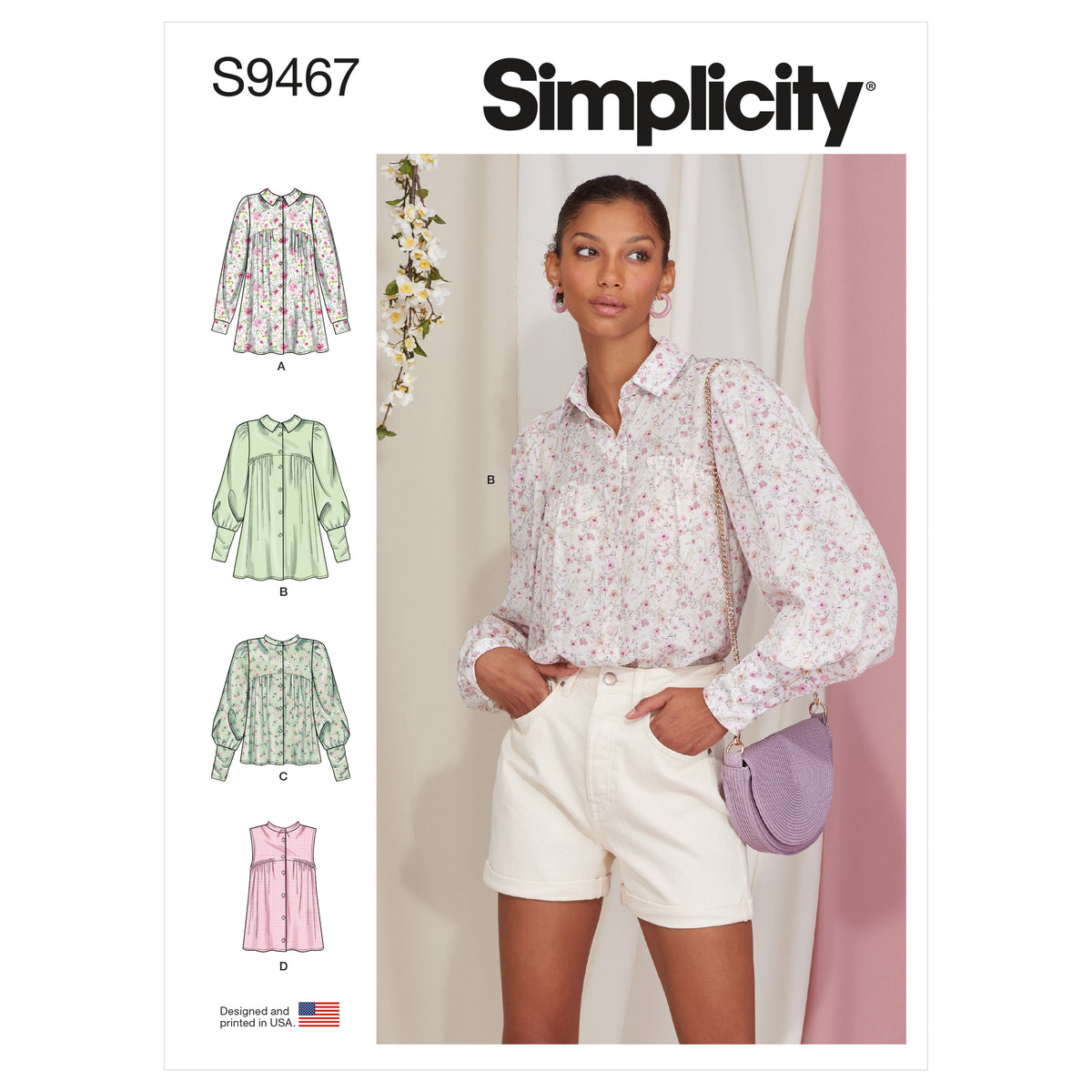 Simplicity S9467 sewing pattern envelope showing tops and vests