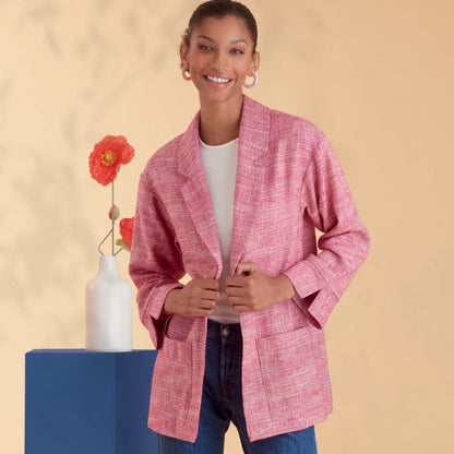 Simplicity S9468 sewing pattern envelope showing jackets and coats