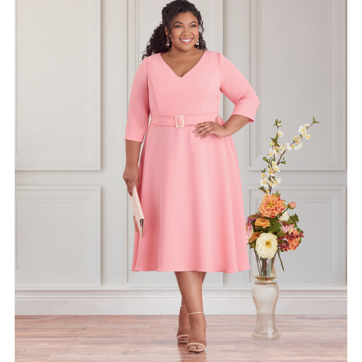 Simplicity S9474 sewing pattern envelope showing dress