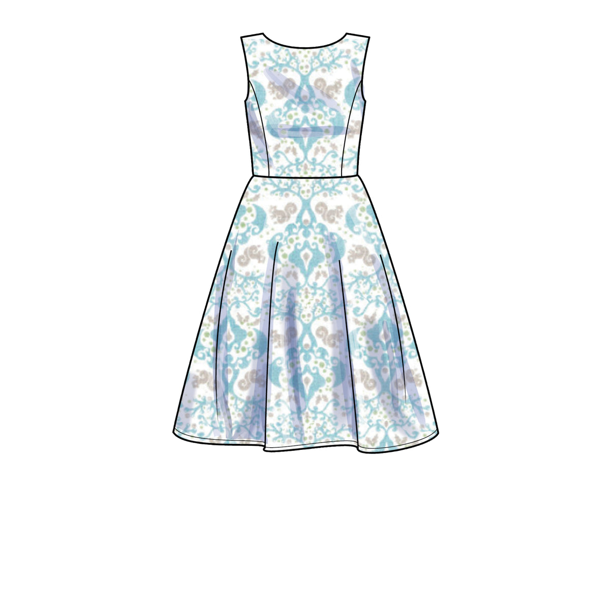 Simplicity S9474 sewing pattern envelope showing dress