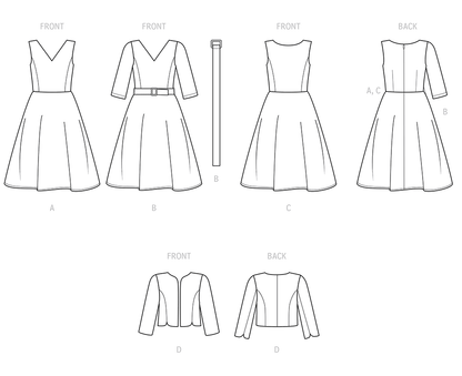Simplicity S9474 sewing pattern envelope showing dress