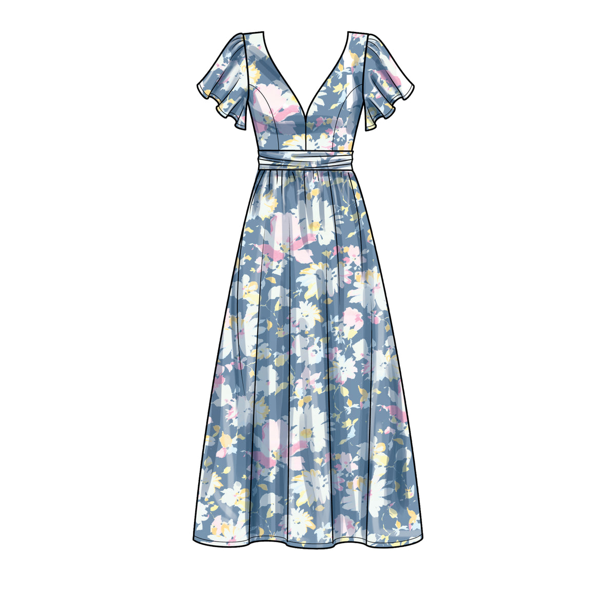 Simplicity S9475 sewing pattern envelope showing dress
