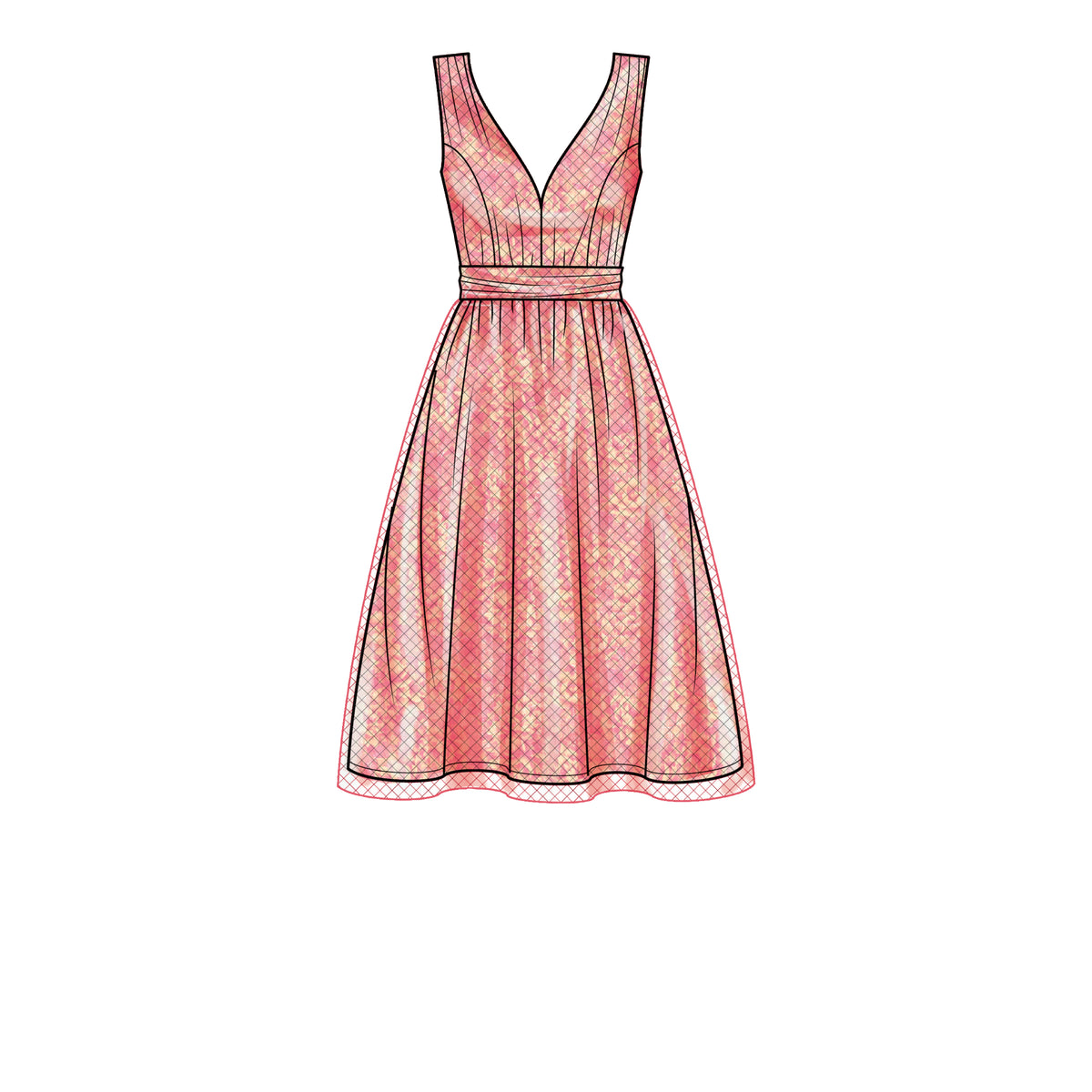 Simplicity S9475 sewing pattern envelope showing dress
