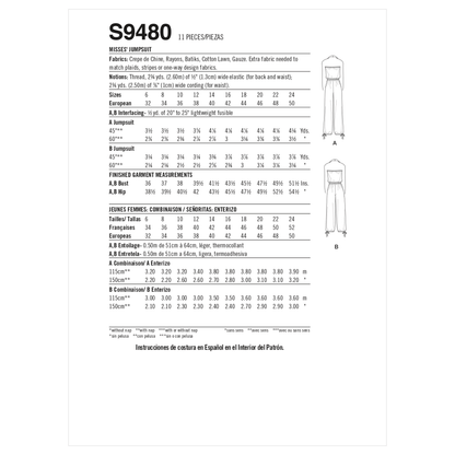 Simplicity S9480 sewing pattern envelope showing casual wear