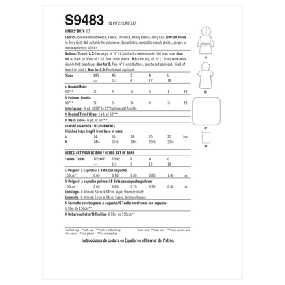 Simplicity S9483 sewing pattern envelope showing hooded robe