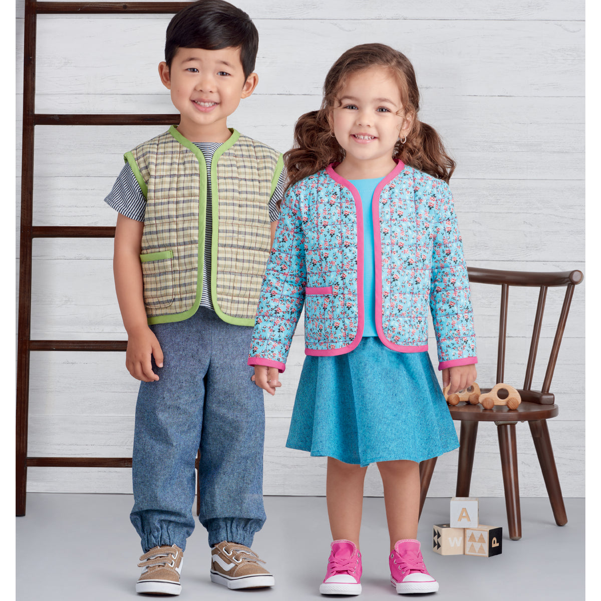 Simplicity S9485 sewing pattern envelope showing toddler casual wear