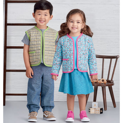 Simplicity S9485 sewing pattern envelope showing toddler casual wear