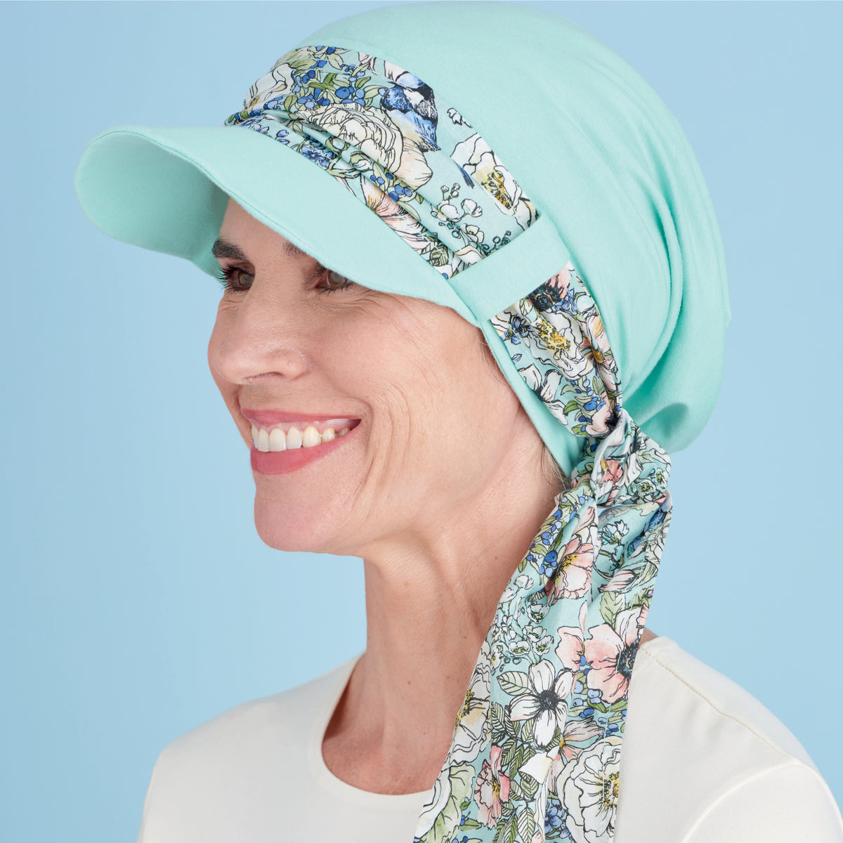Simplicity S9491 sewing pattern envelope showing lined chemo hats