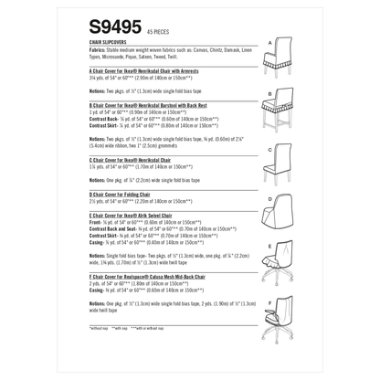 Simplicity S9495 sewing pattern envelope showing home decor