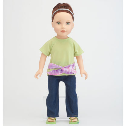Simplicity S9499 sewing pattern envelope showing doll clothes
