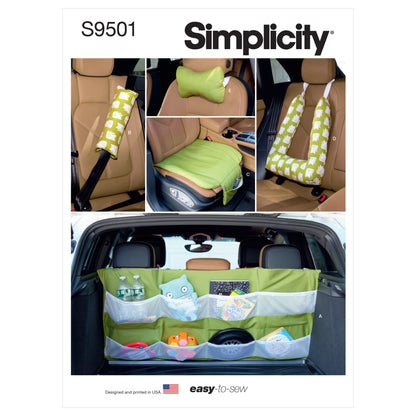 Simplicity S9501 pattern envelope showing a backseat car organiser