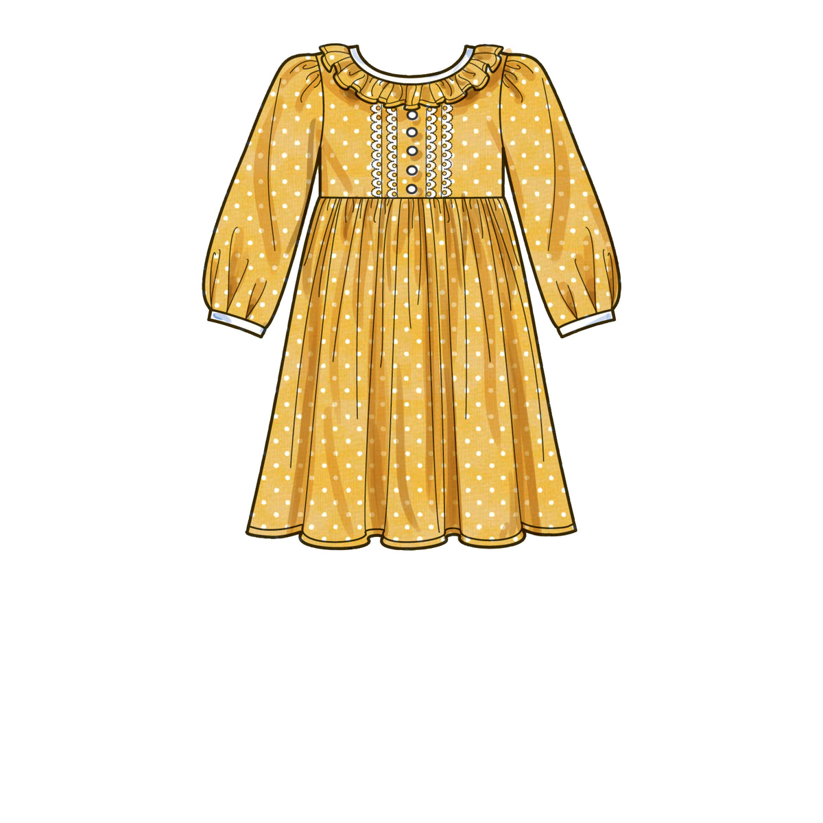 Simplicity S9503 pattern envelope showing children's dresses with ruffle collars