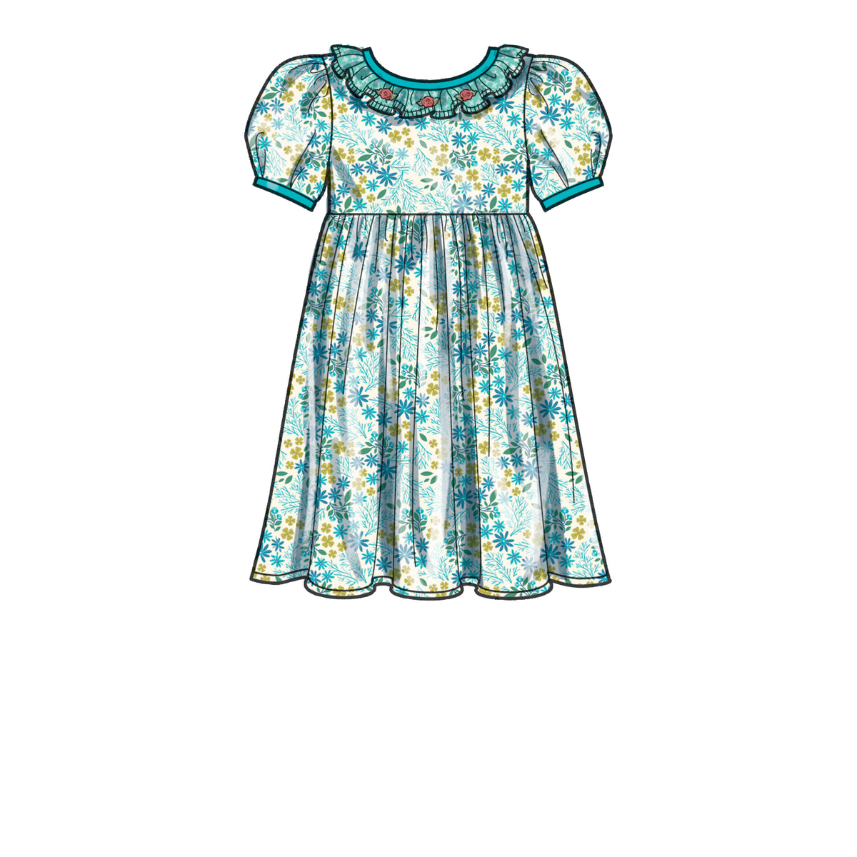 Simplicity S9503 pattern envelope showing children's dresses with ruffle collars