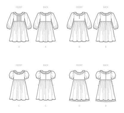 Simplicity S9503 pattern envelope showing children's dresses with ruffle collars
