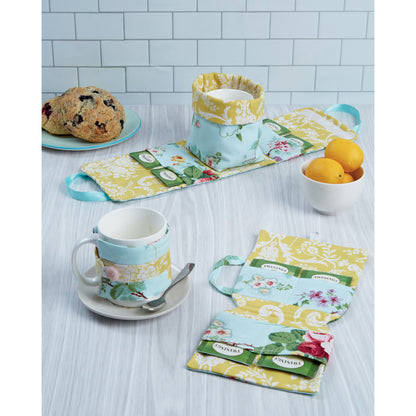 Simplicity S9511 pattern envelope showing printed fabric tea time accessories