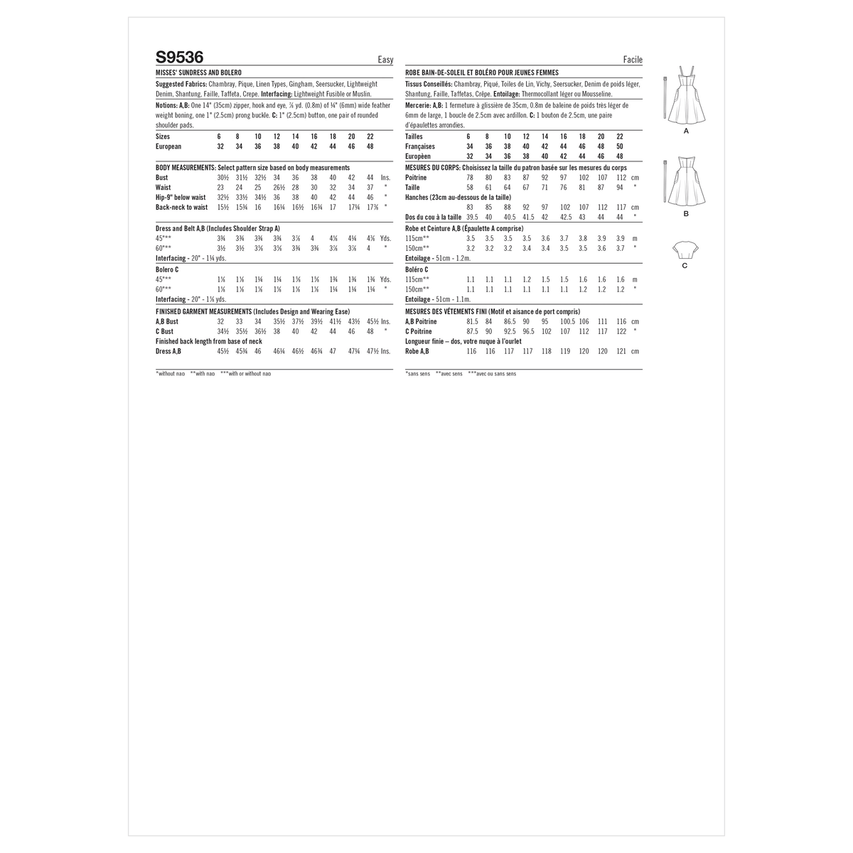 Simplicity S9536 pattern envelope showing dresses with fitted bodices and flap pockets