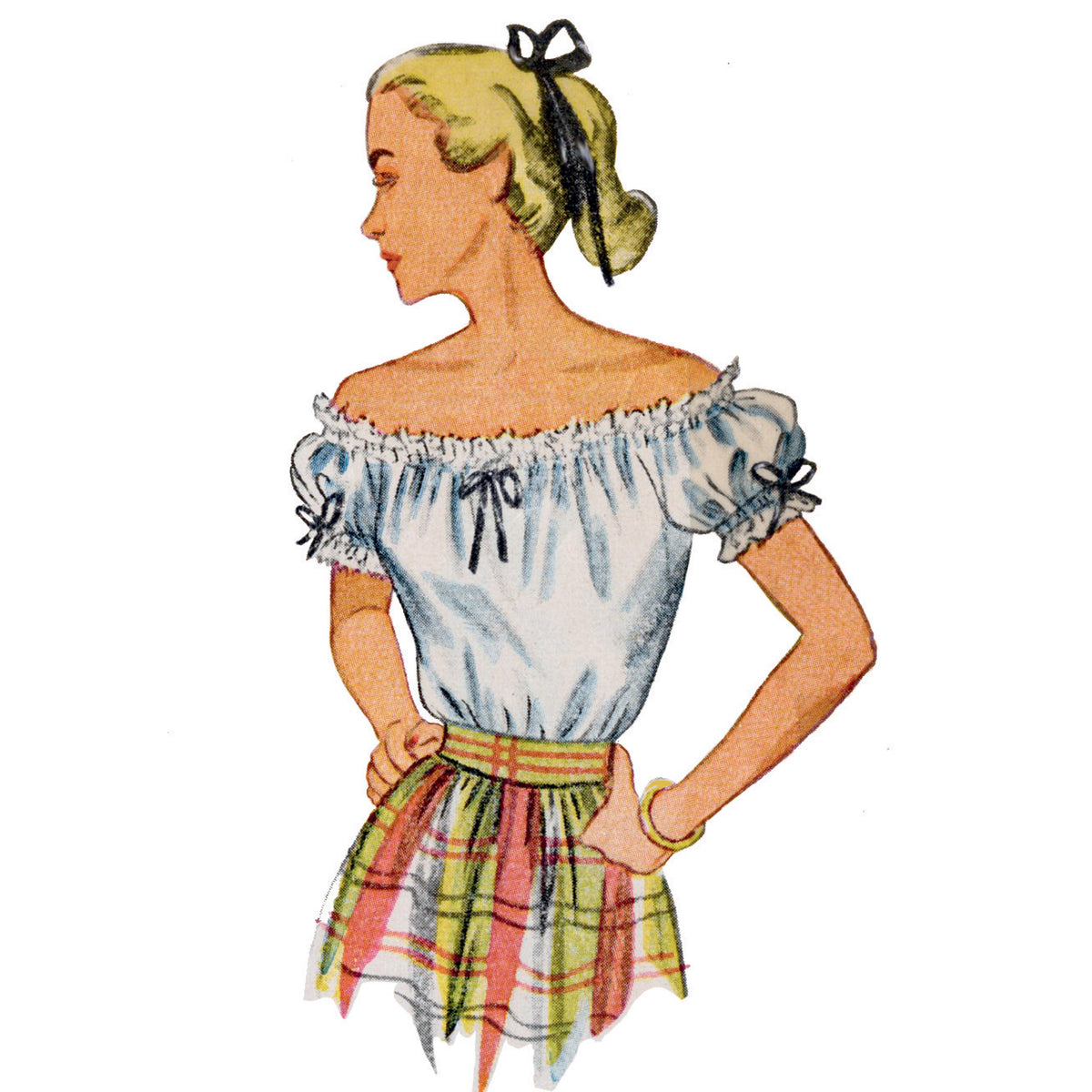 Simplicity S9538 pattern envelope showing tops with puff sleeves