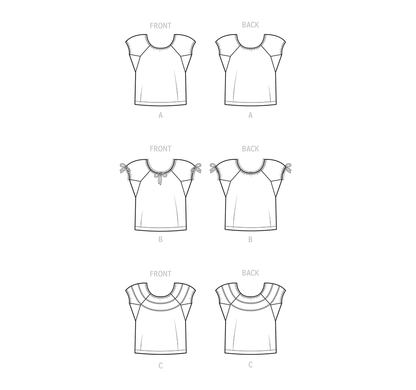 Simplicity S9538 pattern envelope showing tops with puff sleeves