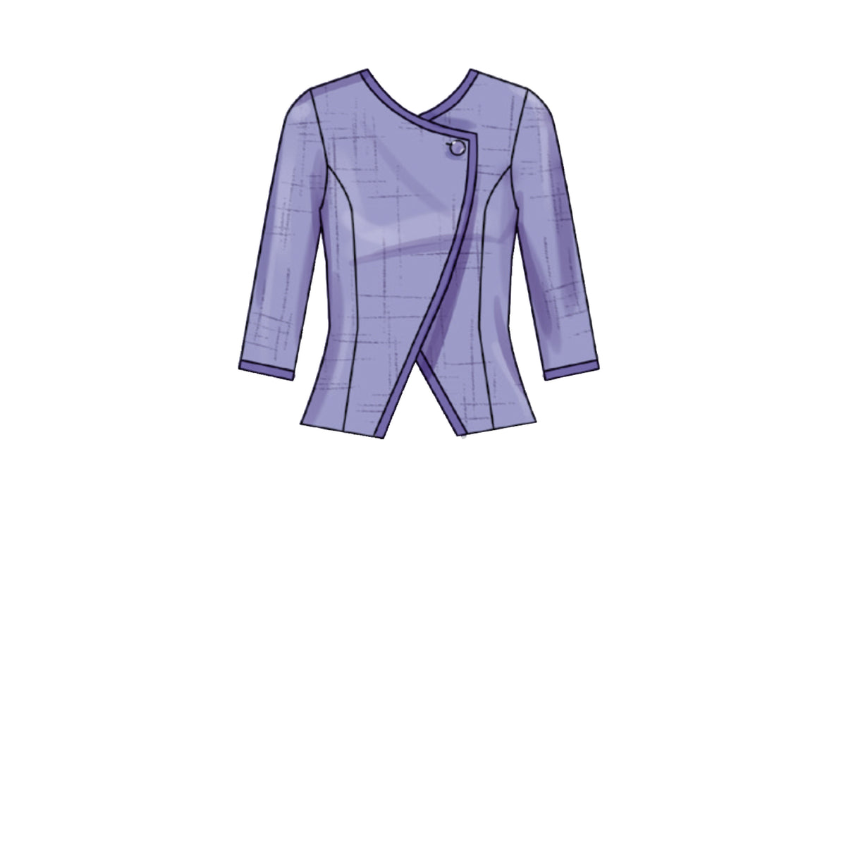 Simplicity S9553 pattern envelope showing plus size casual wear with contrast binding