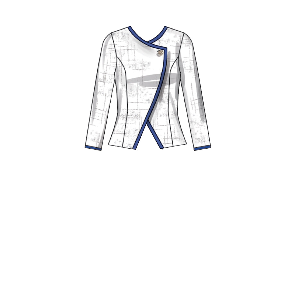 Simplicity S9553 pattern envelope showing plus size casual wear with contrast binding