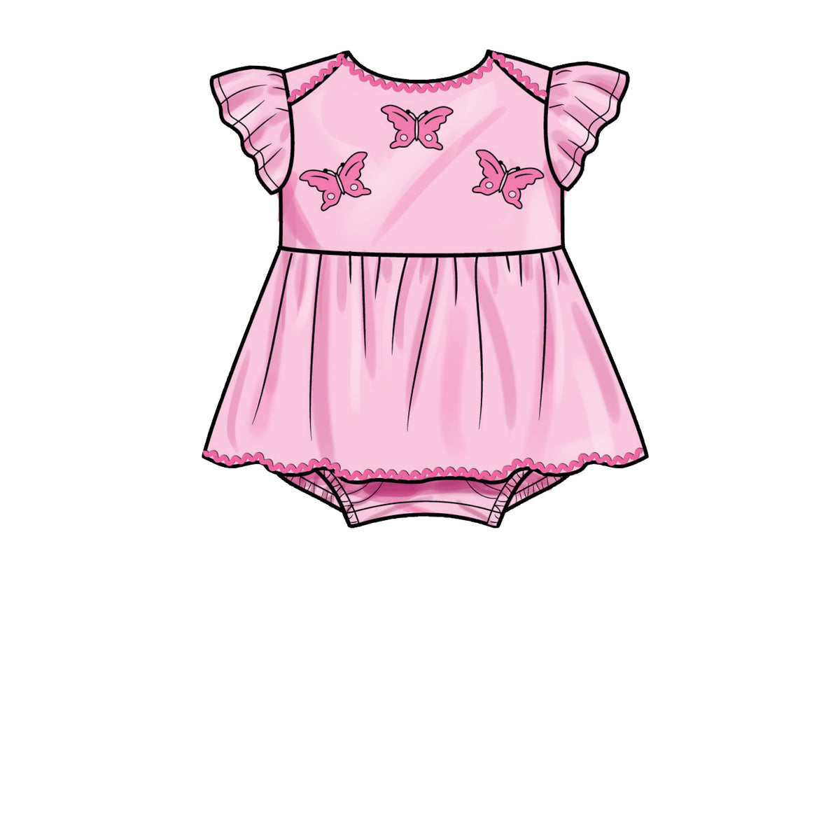 Simplicity S9557 pattern envelope showing baby clothes
