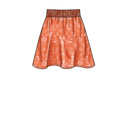 Simplicity S9560 pattern envelope showing girls' tops with ruffle peplums