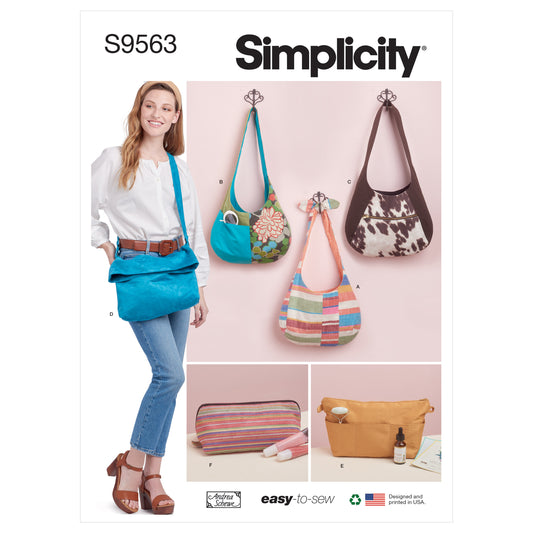 Simplicity S9563 sewing pattern envelope showing bags and accessories