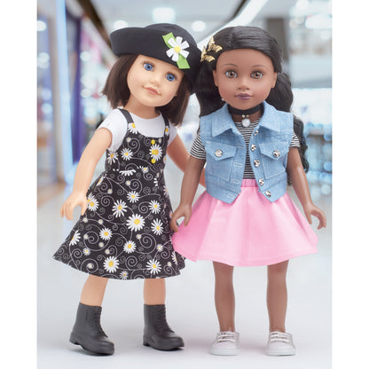Simplicity S9566 sewing pattern envelope showing doll clothes